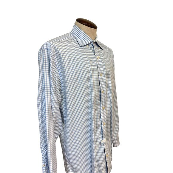 Vineyard Vines Mens Classic Fit Murray Shirt Light Blue White Gingham Large - Picture 2 of 5